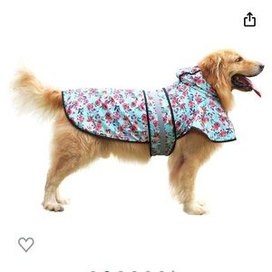 NWT Blue Floral Dog Raincoat size M